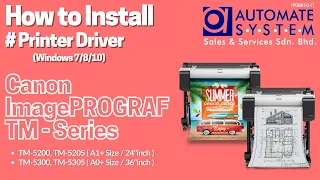 How to Install Printer Driver for Canon imagePROGRAF TM-Series Large Format Printer