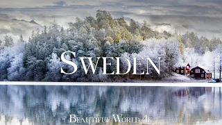 Sweden 4K Winter Relaxation Film - Peaceful Piano Music - Winter Landscape