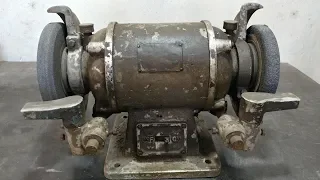 Tear Down Old Bench Grinder - Disassembly for Restoration - ASMR