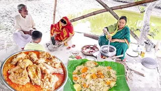 আজ বানালাম ভেজ পোলাও সাথে চিকেন চাপ,যতখুশি খেয়ে যাও থাকবেনা কোনো মাপ||polao recipe