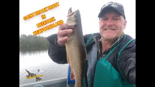 BROOK TROUT FISHING, TROLLING FOR BIG TROUT in Deer Park, Newfoundland Labrador