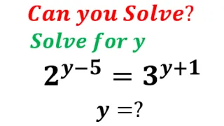 Solving a Nice Exponential Equation | Solve for y