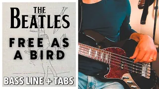 The Beatles - Free As A Bird /// BASS LINE [Play Along Tabs]