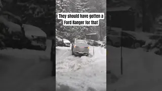 Tesla Cybertruck trying really hard to fight nature as it struggles in the snow
