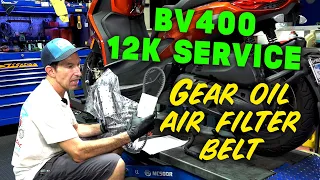 Piaggio BV400 12K Servie PART 1 Gear Oil, Air Filter, Belt