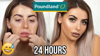 my face burns :) USING ONLY POUNDLAND BEAUTY PRODUCTS FOR 24 HOURS! TESTING POUNDLAND MAKEUP!