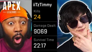 Apex Legends Noob Reacts to iiTzTimmy 9000 Damage Game (Pro Player)