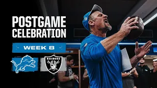 Lions vs. Raiders postgame locker room celebration