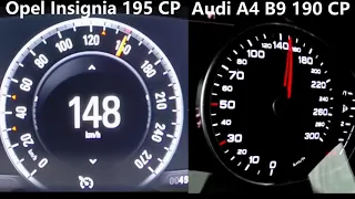 0-225 Opel Insignia BiTurbo 2.0 CDTI 195 CP VS Audi A4 B9 2.0 TDI 190 CP