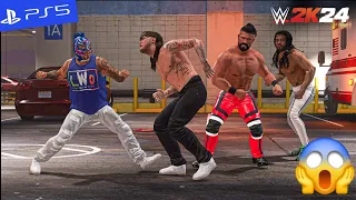 Rey Mysterio & Andrade Attack Dominik Mysterio & Santos Escobar - WWE 2K24 Gameplay | PS5" [4K60]