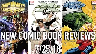 New Comic Book Day Reviews 7/25/18 - Mr. And Mrs. X, Spider-man, Infinity Wars and more!