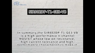 SIR802DP-T1-GE3-VB, a DFN8 (5X6) package N-channel MOS tube application field explanation