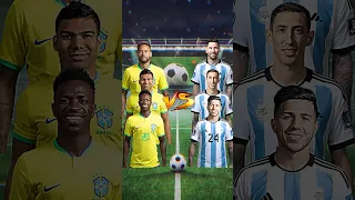 Brazil Trio VS Argentina Trio 🤩🔥(Neymar, Messi, Vinicius Jr, Di Maria) 🥶