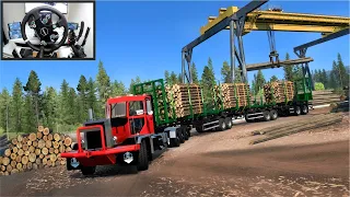 Epic Triple Trailer Logging with the Edison L Series - American Truck Simulator - Moza R9 Setup