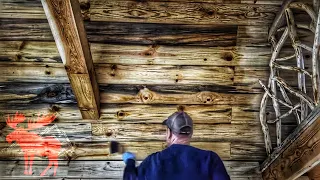 Box Beam and Tung Oil Blue Pine in an Off Grid Cabin