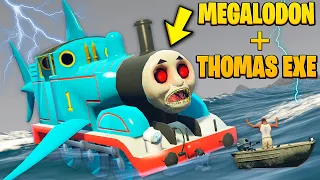 ATAQUE DE MEGALODON THOMAS EXE MALIGNO no GTA 5 Mods ! (ÉPICO)