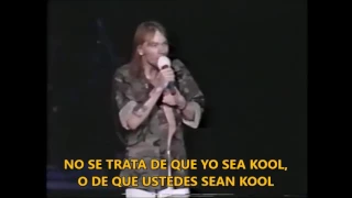 Lo que decía Axl Rose en sus conciertos y Welcome To The Jungle