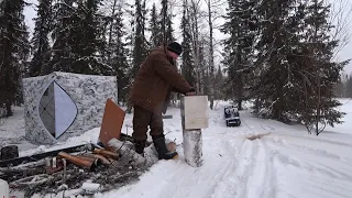 ТРИ дня в ТАЙГЕ. Холод стоял трескучий, но она нас согревала. Хороший клёв хариуса.