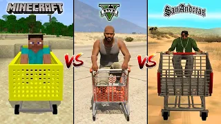 MINECRAFT SHOPPING CART VS GTA 5 SHOPPING CART VS GTA SAN ANDREAS SHOPPING CART - WHICH IS BEST?