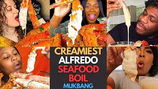 😱🎉😋 CREAMIEST SEAFOOD BOIL MUKBANG | CHEESE ALFREDO SAUCE | MUKBANG COMPILATION🌶️🔥🦀