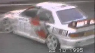 cars - mitsubishi lancer evo rally car crash @ 80mph.mpg