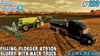 Transferring cargo with new MACK truck, spreading slurry | Elmcreek | Farming simulator 22 | ep #123