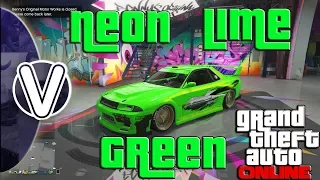 GTA 5 Online | Neon Lime Green Paint Job & Blue Neon Body Suit 1.43 (GTA 5 Online Rare Paint Jobs)