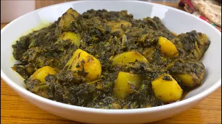 Palak Saag Aloo Recipe • Aloo Palak Recipe • Vegan Potato And Spinach Curry • Indian Spinach Recipe