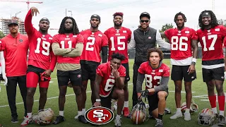 San Francisco 49ers Wide Receivers working dip technique drill @ Training Camp #nfl #fyp #explore