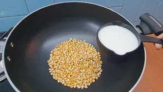 If you have 1 glass of corn and milk! Try This Recipe!कैरेमल पॉपकॉर्न|Theater Jaisi Caramel Popcorn