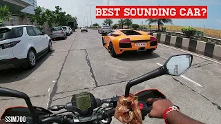 Best Sounding Car | Murcielago with IPE Exhausts | Pure NA V12 Fly-by | India