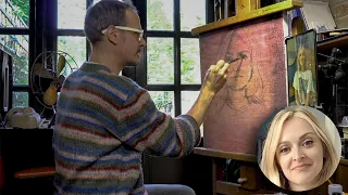 How to begin a portrait. Facetime Portraits: Jonathan Yeo paints Fearne Cotton. Part 1