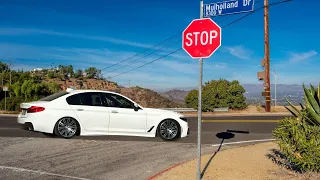 Tuned BMW G30 540i spirited driving @ Mulholland drive