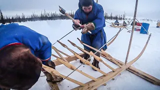 Снежный человек попал на видео. Построили нарту. День на стойбище || Бригада 89 - Арктическое сафари