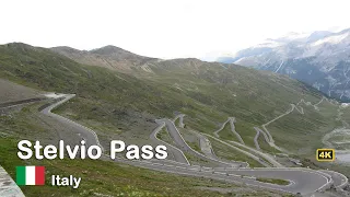 Road Trip over the Stelvio Pass in bad weather - Italy 4K