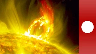 Enorme éruption solaire filmée par la NASA