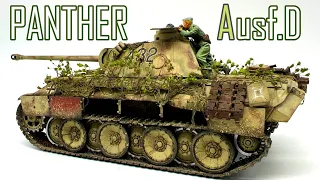 1/35 PANTHER Ausf.D　Tamiya tank model 【Plant camouflage】Scale model painting