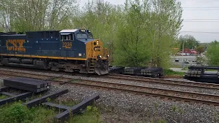 TRAINS CSX and CN Locomotives on Mixed Freight at Ile Perrot