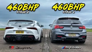 JAPANESE vs GERMAN.. 460HP TOYOTA GR SUPRA vs 460HP BMW M140I