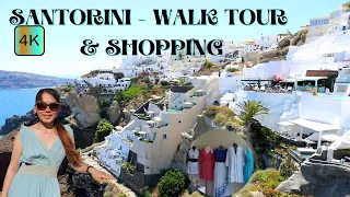 Oia, Santorini Walking Tour [4K] #Greece | Shopping In Santorini | Shiela Piet