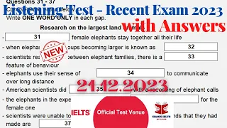 IELTS Listening Actual Test 2023 with Answers | 21.12.2023