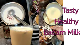 Badam Milk | Almond milk | Kesar Badam milkshake | Healthy Badam milk for pregnancy|