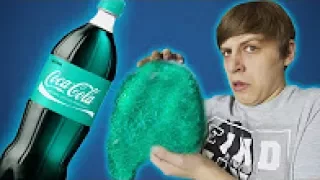 ГОЛУБОЙ ЛИЗУН ИЗ КОКА КОЛЫ. Сделал лизуна с помощью Coca - cola  O_O