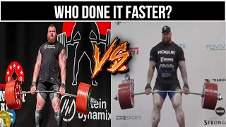 Eddie Hall (500KG) VS Hafthor Bjornsson (501KG) Deadlift - SPEED COMPARISON | WORLD RECORD