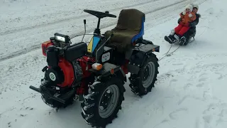 ZMT 4x4 mini tractor Покатушки на снегу