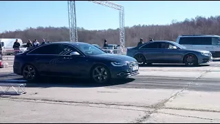 Audi S8 D4 4.0TFSI vs Audi S6 C7 4.0TFSI 1/4 mile drag race