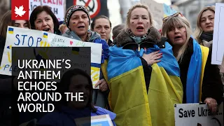 Ukraine's national anthem echoes around the world