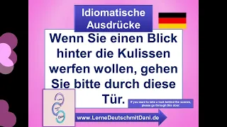 Deutsch lernen: Idiomatische Ausdrücke einen Blick hinter die Kulissen werfen