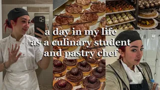 a day in my life as a culinary student & pastry chef | come to work & school with me