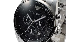 EMPORIO ARMANI AR0585 MENS WATCH SPORTIVO CHRONO SILVER BLACK REVIEW アルマーニ シルバー ブラック レビュー メンズ